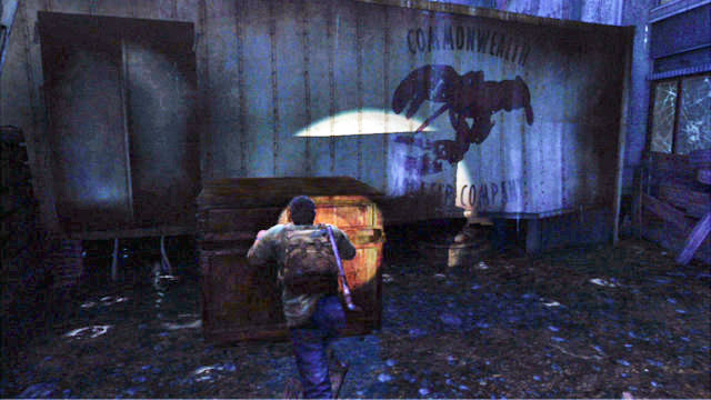 Once the area is secure, search through this location and move the container towards the truck - The Museum | The Outskirts | The Last of Us Walkthrough - The Outskirts - The Last of Us Guide