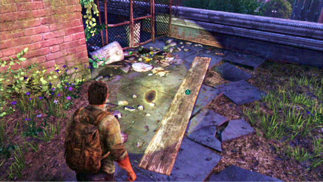 Once you get there, find a plank and pick it up by pressing the triangle - The Museum | The Outskirts | The Last of Us Walkthrough - The Outskirts - The Last of Us Guide