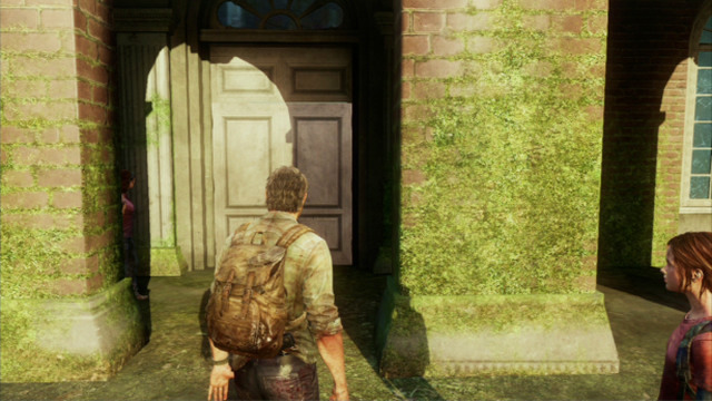 Opening the door will trigger a short cutscene - The Capitol Building (text & maps) | The Outskirts | The Last of Us Walkthrough - The Outskirts - The Last of Us Guide