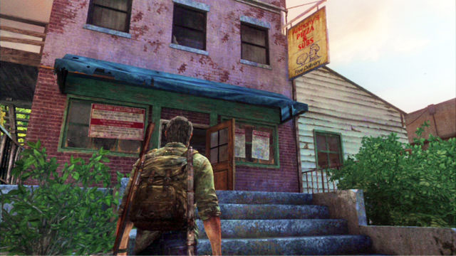 There is also quite a lot of equipment in the Pizzeria opposite the gate - The Woods | Bills Town | The Last of Us Walkthrough - Bills Town - The Last of Us Guide