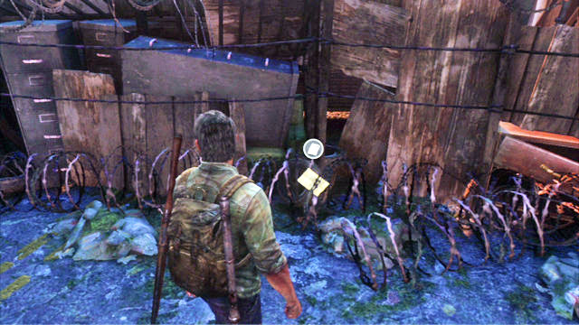 As you walk ahead, you will approach a large barricade - The Woods | Bills Town | The Last of Us Walkthrough - Bills Town - The Last of Us Guide