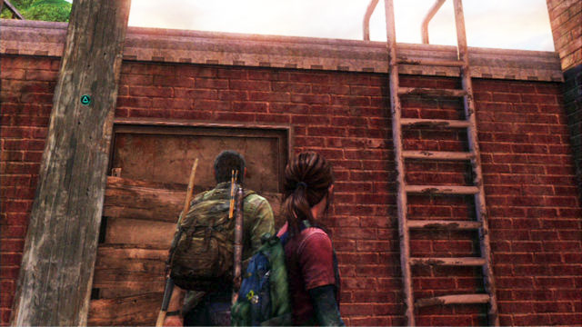 As soon as you walk over the plank, take the board with you and lean it against the nearby wall - The Woods | Bills Town | The Last of Us Walkthrough - Bills Town - The Last of Us Guide