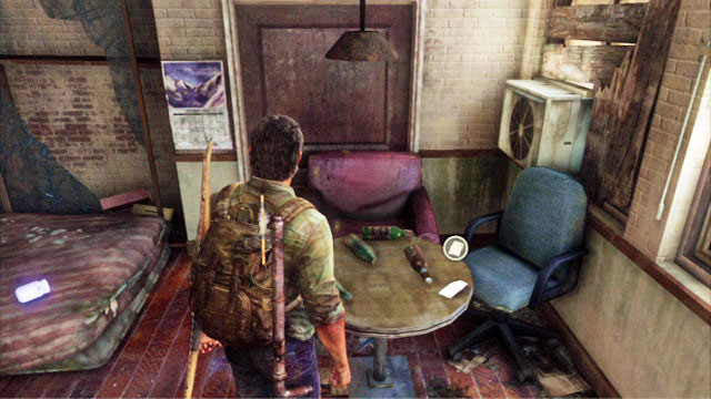 After you are done, follow Bill to the first floor and explore this area also - Safehouse | Bills Town | The Last of Us Walkthrough - Bills Town - The Last of Us Guide