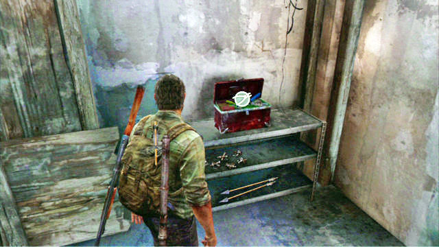 After the cutscene ends, explore the ground floor of the building thoroughly - Safehouse | Bills Town | The Last of Us Walkthrough - Bills Town - The Last of Us Guide