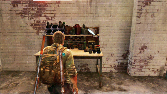 Thanks to these, you will be able to craft weapon upgrades on the nearby workbench - Safehouse | Bills Town | The Last of Us Walkthrough - Bills Town - The Last of Us Guide
