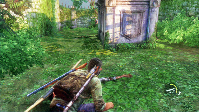 Squeeze past the monster and kill with your blade another enemy that you encounter - Graveyard | Bills Town | The Last of Us Walkthrough - Bills Town - The Last of Us Guide