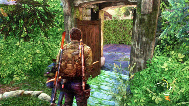 Once the area is clear, go to the other end of the graveyard and wait for Bill to open the door - Graveyard | Bills Town | The Last of Us Walkthrough - Bills Town - The Last of Us Guide