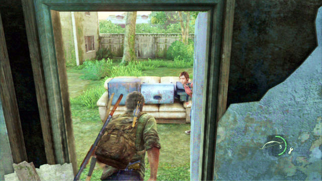 Ellie will squeeze through to the other side and open the door - Graveyard | Bills Town | The Last of Us Walkthrough - Bills Town - The Last of Us Guide