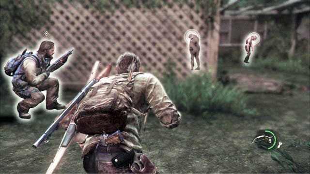 A bit further, you will approach a house with clickers at the door - Graveyard | Bills Town | The Last of Us Walkthrough - Bills Town - The Last of Us Guide