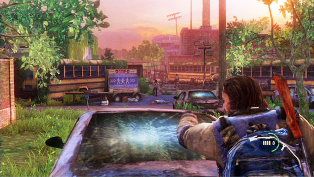 Together, leave through the garage to enter an area swarming with enemies - Graveyard | Bills Town | The Last of Us Walkthrough - Bills Town - The Last of Us Guide