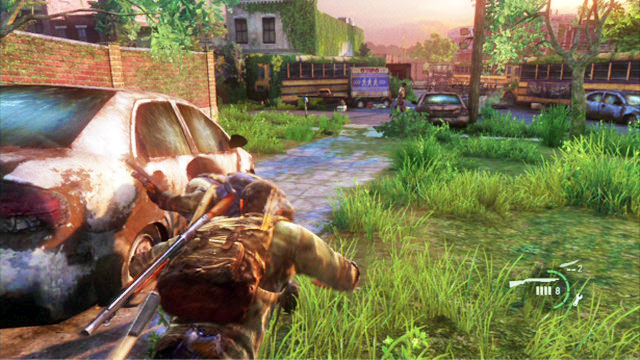 Your task is to kill every one of them but, before you start using your firearms, it is worthwhile to take out several of them in a more stealthy way - Graveyard | Bills Town | The Last of Us Walkthrough - Bills Town - The Last of Us Guide