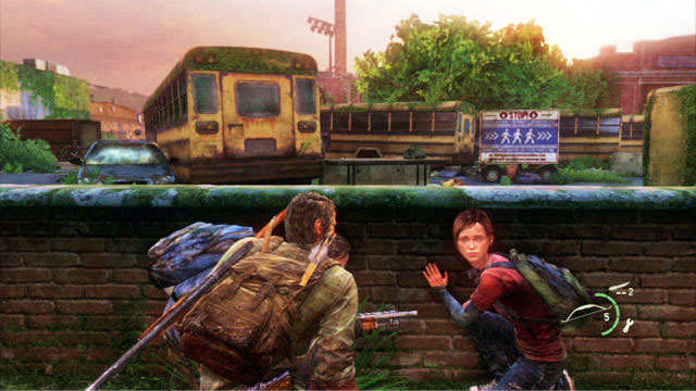 Your first target is the creature behind the wall to the right - Graveyard | Bills Town | The Last of Us Walkthrough - Bills Town - The Last of Us Guide