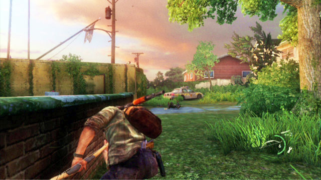 When the monster dies, turn right and take out another one - Graveyard | Bills Town | The Last of Us Walkthrough - Bills Town - The Last of Us Guide