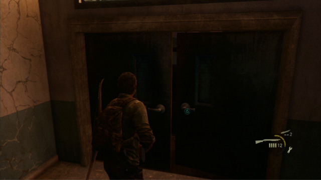 This way, you will clear the area and you will be able to open the door a bit further - High School Escape (text & map) | Bills Town | The Last of Us Walkthrough - Bills Town - The Last of Us Guide