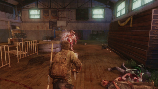 If, the monster survives though, and you do not have enough materials to craft another cocktail, take single shots at the enemy and run to avoid being hit with a spore - High School Escape (text & map) | Bills Town | The Last of Us Walkthrough - Bills Town - The Last of Us Guide