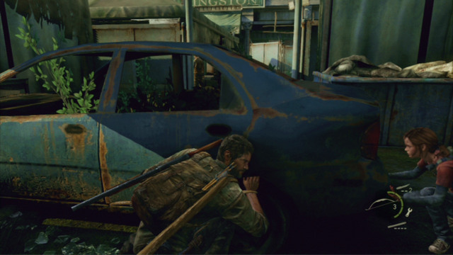First, go to the left end of this location and take cover behind the blue vehicle - Alone and Forsaken (text & map) | Pittsburgh | The Last of Us Walkthrough - Pittsburgh - The Last of Us Guide