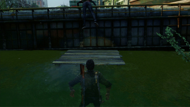 Take the plank over to Ellie and transport the girls to the elevation with a long plank - Alone and Forsaken (text & map) | Pittsburgh | The Last of Us Walkthrough - Pittsburgh - The Last of Us Guide