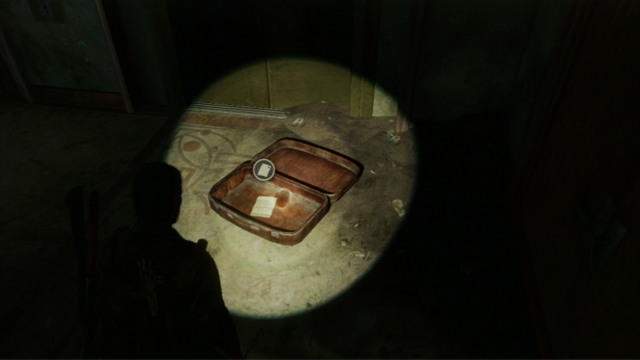 At the other side, there is a suitcase with a slip of paper inside, with a safe combination on it - Hotel Lobby (text & maps) | Pittsburgh | The Last of Us Walkthrough - Pittsburgh - The Last of Us Guide