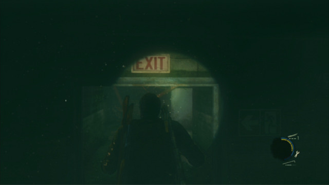 Return then to the water and keep swimming underwater, through the door marked as the EXIT - Hotel Lobby (text & maps) | Pittsburgh | The Last of Us Walkthrough - Pittsburgh - The Last of Us Guide