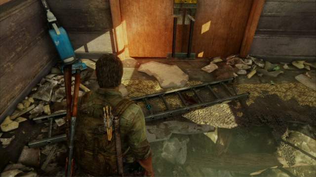 As soon as all of the enemies drop dead, you will have to find a ladder - Hotel Lobby (text & maps) | Pittsburgh | The Last of Us Walkthrough - Pittsburgh - The Last of Us Guide