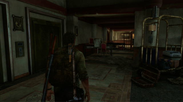 Jump down and run ahead - Hotel Lobby (text & maps) | Pittsburgh | The Last of Us Walkthrough - Pittsburgh - The Last of Us Guide