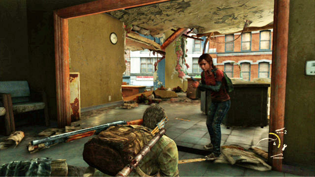 Use your bow to take both of them out because, the third one will come, this time wearing a bulletproof vest - Financial District | Pittsburgh | The Last of Us Walkthrough - Pittsburgh - The Last of Us Guide
