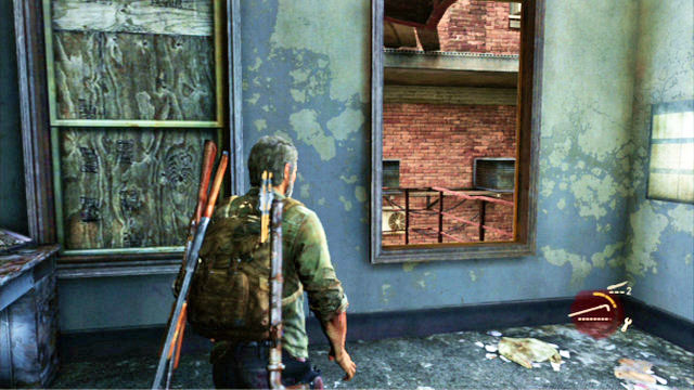 Then, you should go right, then left, and then start running ahead while avoiding the bandits that you pass - Financial District | Pittsburgh | The Last of Us Walkthrough - Pittsburgh - The Last of Us Guide
