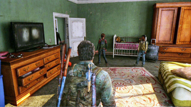 After the two introduce themselves, walk down with them, to the ground floor of the building - Escape the City | Pittsburgh | The Last of Us Walkthrough - Pittsburgh - The Last of Us Guide