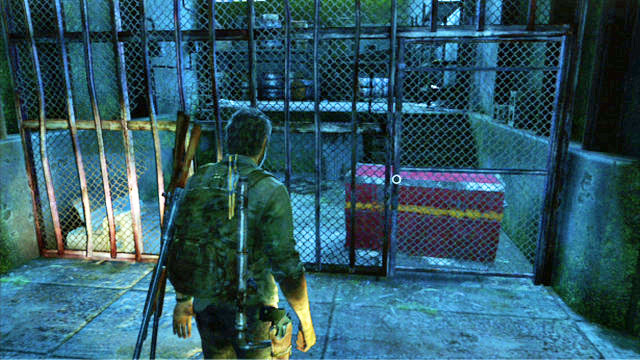 This way you will reach a closed grate with plenty of useful items behind - Sewers | The Suburbs | The Last of Us Walkthrough - The Suburbs - The Last of Us Guide