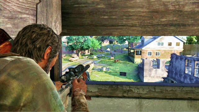 You will now have to cover your companions from the attacking bandits - Suburbs | The Suburbs | The Last of Us Walkthrough - The Suburbs - The Last of Us Guide