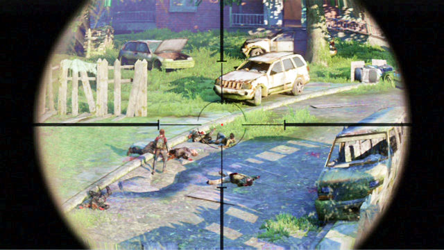 After you eliminate the bandits, mutants will enter the stage, which you also need to kill - Suburbs | The Suburbs | The Last of Us Walkthrough - The Suburbs - The Last of Us Guide
