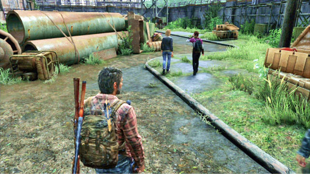 Past the gate, you will meet your brother and his girlfriend - Hydroelectric Dam | Tommys Dam | The Last of Us Walkthrough - Tommys Dam - The Last of Us Guide