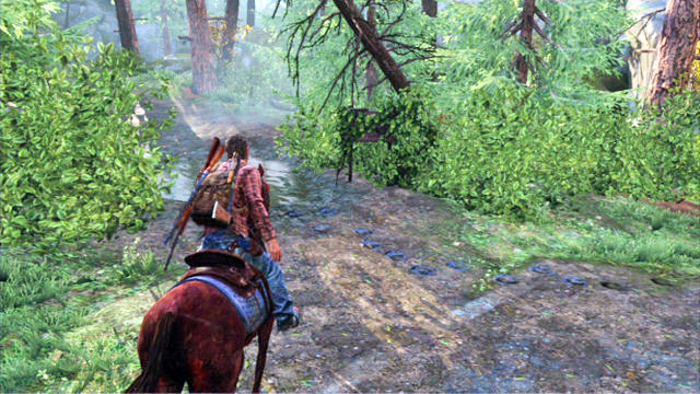 You then need to backtrack and take the first path to the left - Ranch House | Tommys Dam | The Last of Us Walkthrough - Tommys Dam - The Last of Us Guide