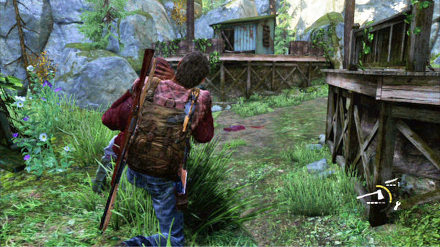 Strangle him quickly and eliminate the enemy staying in the nearby house - Ranch House | Tommys Dam | The Last of Us Walkthrough - Tommys Dam - The Last of Us Guide