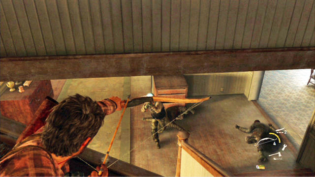 It is a good idea to use your bow against them - Ranch House | Tommys Dam | The Last of Us Walkthrough - Tommys Dam - The Last of Us Guide