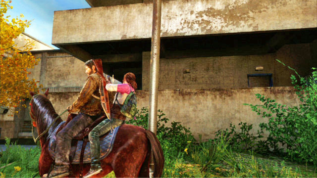 At some point, you will be passing by a building with large balconies which is standing to the right - Go Big Horns! | The University | The Last of Us Walkthrough - The University - The Last of Us Guide