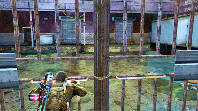 By riding ahead, you will eventually reach a laboratory building - Go Big Horns! | The University | The Last of Us Walkthrough - The University - The Last of Us Guide