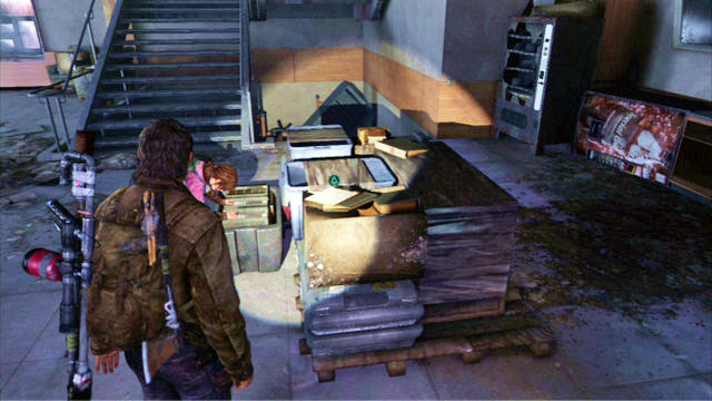 As you follow the cables, you will eventually reach a desk with a slip of paper on it - Science Building | The University | The Last of Us Walkthrough - The University - The Last of Us Guide