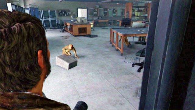 This way, you will reach a room with infected monkeys - Science Building | The University | The Last of Us Walkthrough - The University - The Last of Us Guide