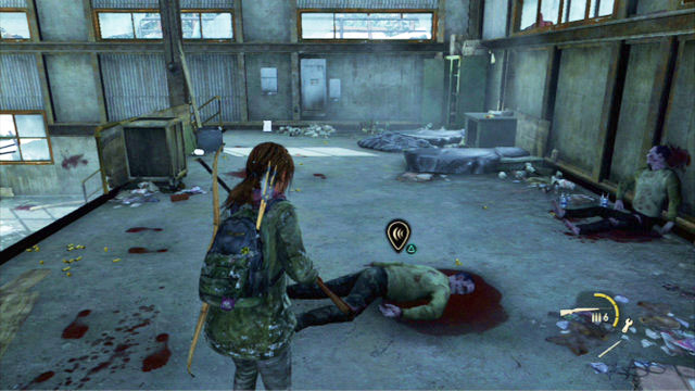 In the room with many corpses on the ground, you will have to fight a long battle with a large number of mutants - The Hunt | Lakeside Resort | The Last of Us Walkthrough - Lakeside Resort - The Last of Us Guide