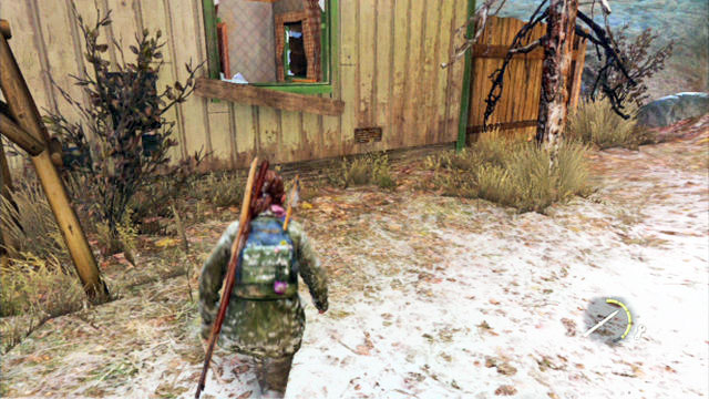 Eventually, you will fall down from a scarp and you will have to run ahead towards the house - The Hunt | Lakeside Resort | The Last of Us Walkthrough - Lakeside Resort - The Last of Us Guide