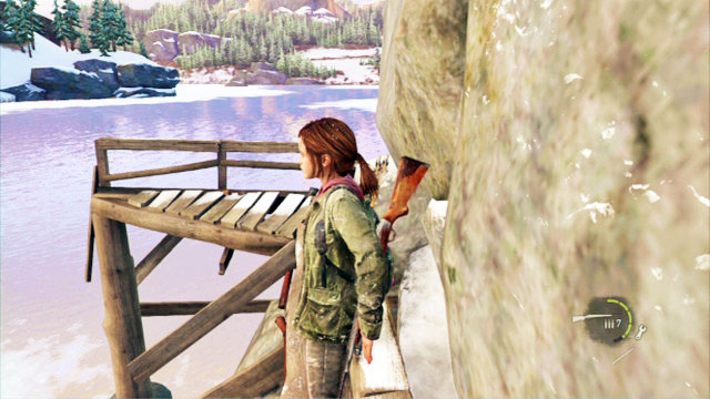 You then need to up the steps to the broken bridge - The Hunt | Lakeside Resort | The Last of Us Walkthrough - Lakeside Resort - The Last of Us Guide