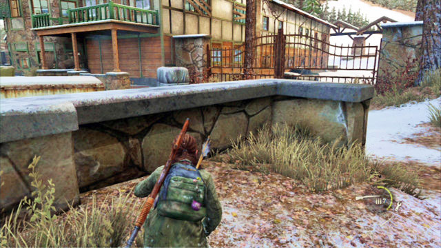 Once you reach another cluster of houses, crouch and go slowly to the left - The Hunt | Lakeside Resort | The Last of Us Walkthrough - Lakeside Resort - The Last of Us Guide