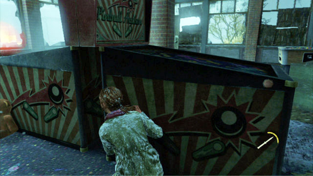Enter through the hole to the right (when the bandits go away) and jump through the window to the left - Cabin Resort | Lakeside Resort | The Last of Us Walkthrough - Lakeside Resort - The Last of Us Guide