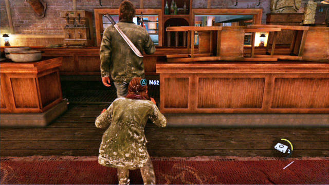 First of all, sneak up to the man from behind and stab him with your knife - Cabin Resort | Lakeside Resort | The Last of Us Walkthrough - Lakeside Resort - The Last of Us Guide