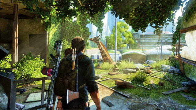 This way, you will reach a feeding giraffe - Highway Exit | Bus Depot | The Last of Us Walkthrough - Bus Depot - The Last of Us Guide