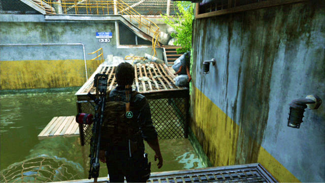 You can now transport the ladder up to the broken footbridge - Underground Tunnel (text & map) | Bus Depot | The Last of Us Walkthrough - Bus Depot - The Last of Us Guide