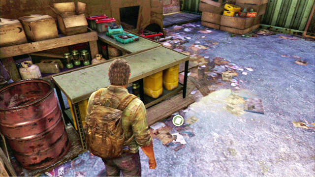 Der Zettel liegt auf dem Boden neben einem der Tische links – The Last of Us: The Quarantine Zone, Artefakte und Anhänger – Artefakte und Anhänger – The Last of Us Guide