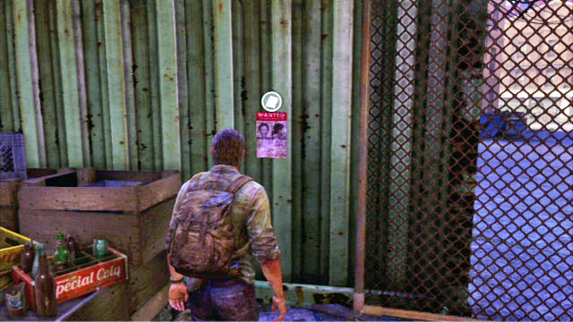 Das Poster hängt an einem Stück Metallplatte, einige Schritte vom vorherigen Artefakt entfernt – The Last of Us: The Quarantine Zone, Artefakte und Anhänger – Artefakte und Anhänger – The Last of Us Guide