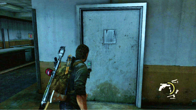 Hinter dem Tisch befindet sich ein Raum mit verschlossener Tür – The Last of Us: Firefly Lab, Artefakte und Anhänger – Artefakte und Anhänger – The Last of Us Guide